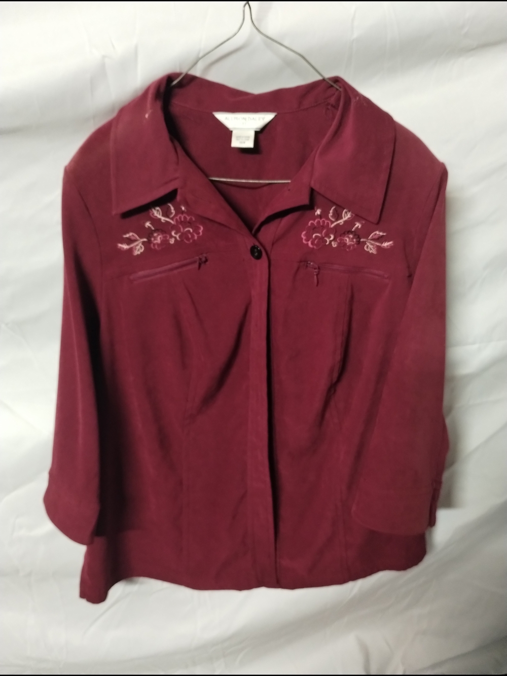 Allison Daley Burgundy Top with Branded Neck Label